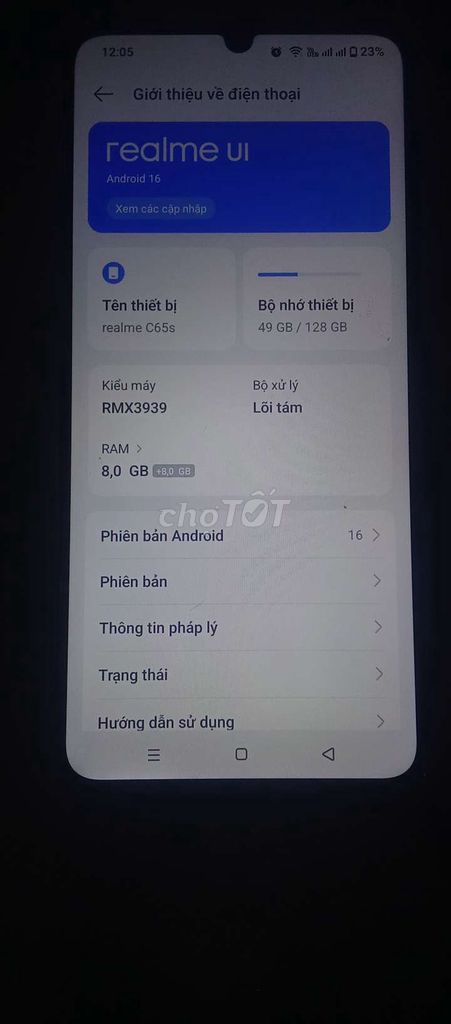 Realme C65s 8GB/128GB Xanh lá. Mua bán Điện thoại tại Huyện Củ Chi Tp Hồ Chí Minh được đăng bởi baby hình 1