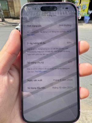 Apple iPhone 16 Hồng 89%