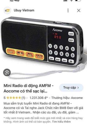 Hiệu AOCOME Radio mini nội địa Mỹ Mới nguyên hộp