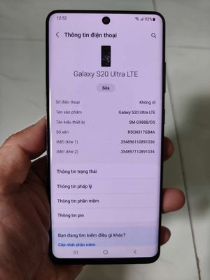 Samsung S20 Ultra VN 8/256 màn hình Oled có BH