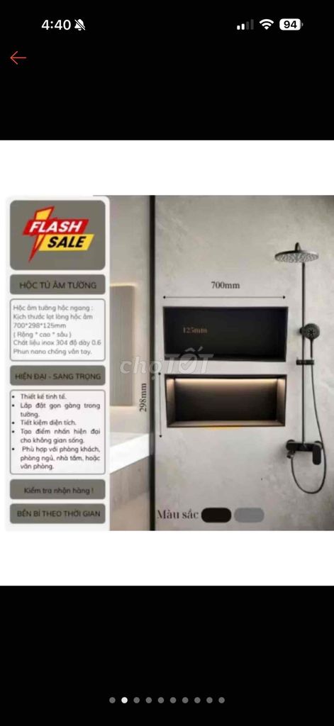 Hộc tủ âm tường Thép Xám Nhà tắm. Mua bán Thiết bị vệ sinh, nhà tắm tại Thành phố Dĩ An Bình Dương được đăng bởi Nguyễn Ngọc Huy hình 1