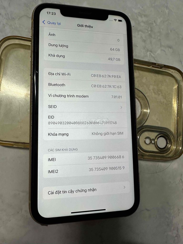 Apple iPhone XR 64GB Vàng Quốc tế. Mua bán Điện thoại tại Huyện Bình Chánh Tp Hồ Chí Minh được đăng bởi khôi nguyễn hình 1
