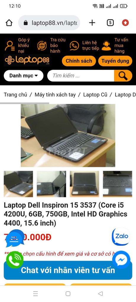 Laptop Dell Inspiron 3537 nhà xài mới đẹp