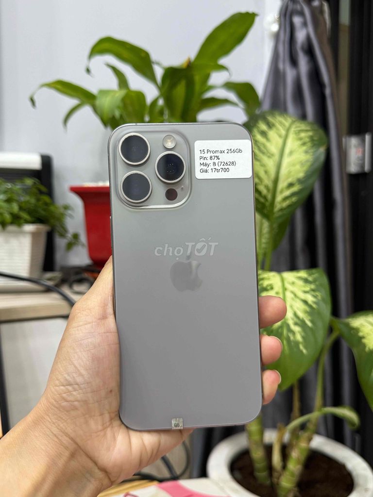 iPhone 15 Pro Max 256GB Xám P87 Zin ốc áp Đẹp 98. Mua bán Điện thoại tại Huyện Hóc Môn Tp Hồ Chí Minh được đăng bởi Nguyễn Thu hình 1