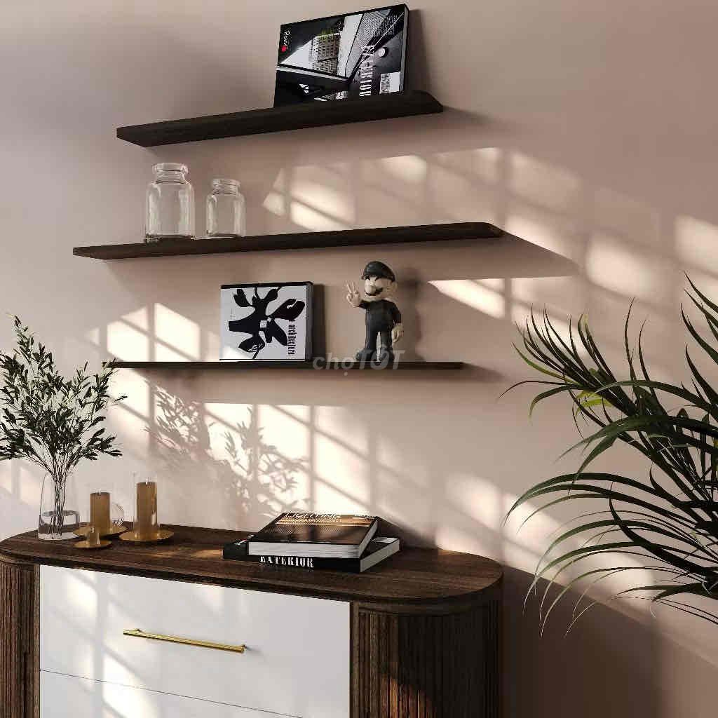 Kệ treo tường gỗ nâu đen 40x15cm. Mua bán Tủ, kệ gia đình tại Quận Hoàng Mai Hà Nội được đăng bởi Vũ Việt Tùng hình 1