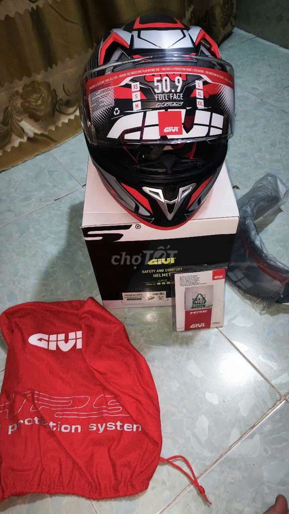 Thanh Lý Mũ bảo hiểm GIVI H509 XL, đỏ đen