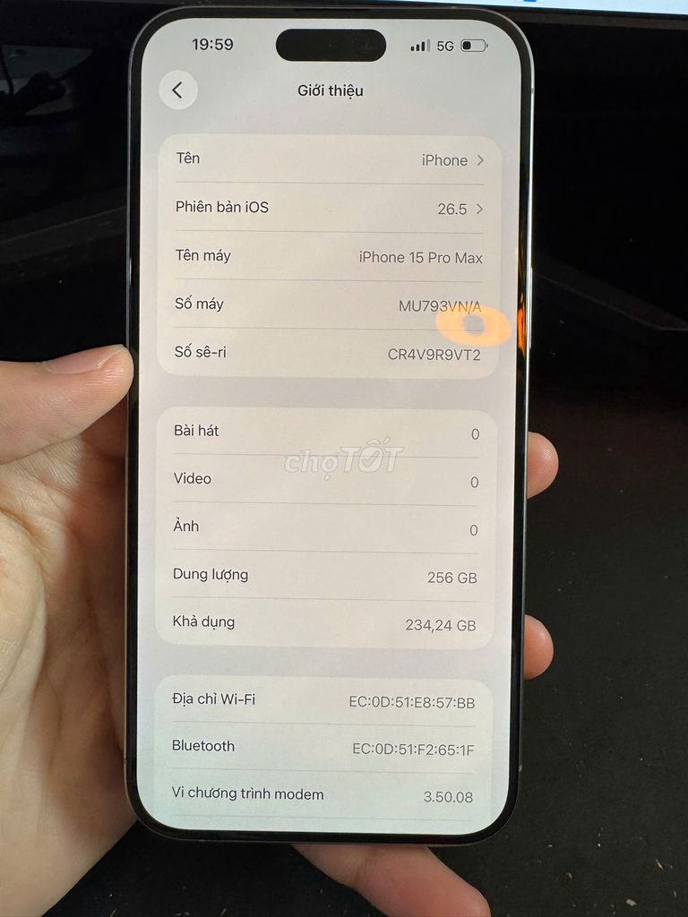 iPhone 15 Pro Max 256GB Titan tự nhiên. Mua bán Điện thoại tại Quận Tân Phú Tp Hồ Chí Minh được đăng bởi Chí Bảo hình 1