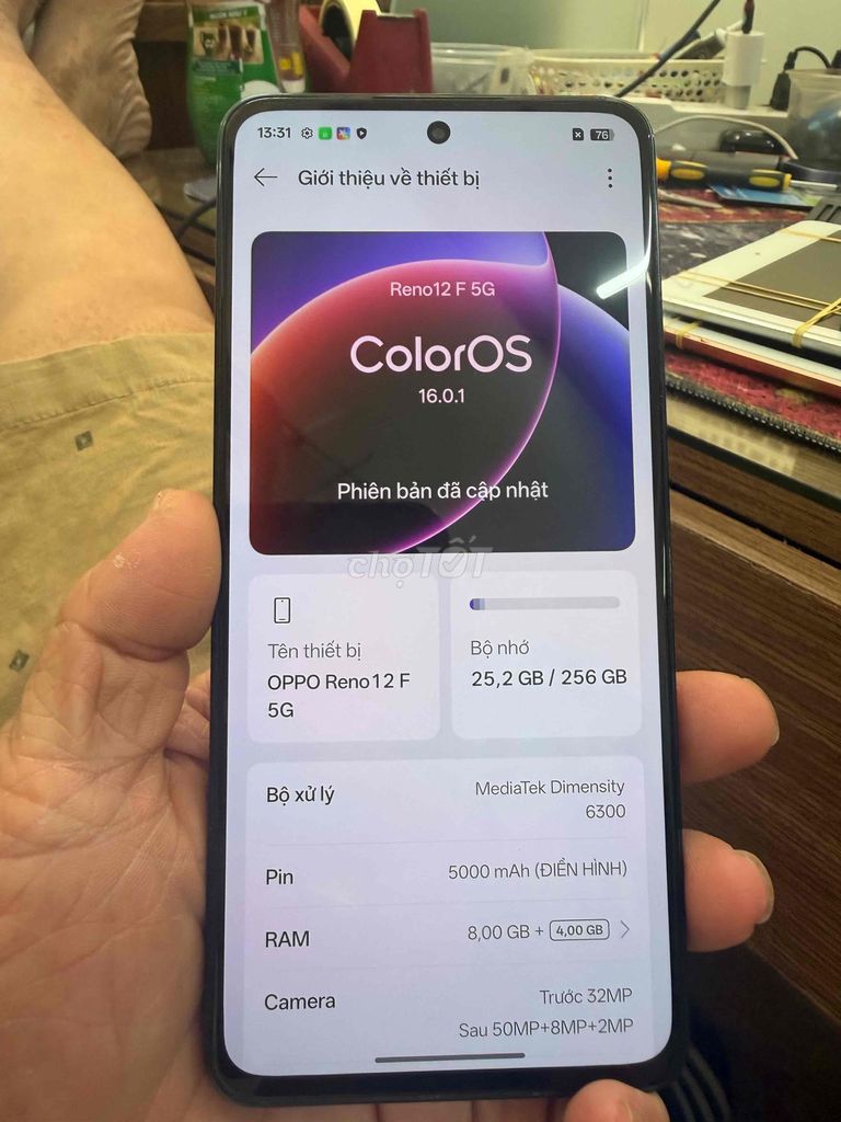 Oppo Reno 12F 5G 8GB/256GB Xanh 99%. Mua bán Điện thoại tại Thành phố Buôn Ma Thuột Đắk Lắk được đăng bởi no all hình 1