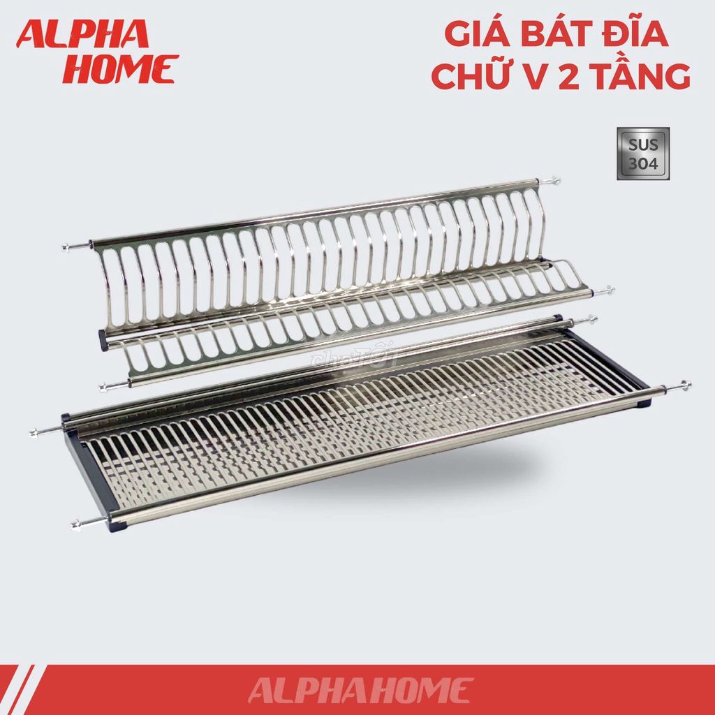 Giá bát đĩa Alpha Home Chữ V 2 tầng Inox 304. Mua bán Dụng cụ nhà bếp tại Quận Thanh Khê Đà Nẵng được đăng bởi Dương Ánh hình 1
