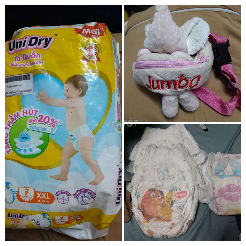 Combo Tã quần UniDry XXL + 3 miếng tả lẻ+ balô. Mua bán Mẹ và bé tại Quận 10 Tp Hồ Chí Minh được đăng bởi Vy hình 1