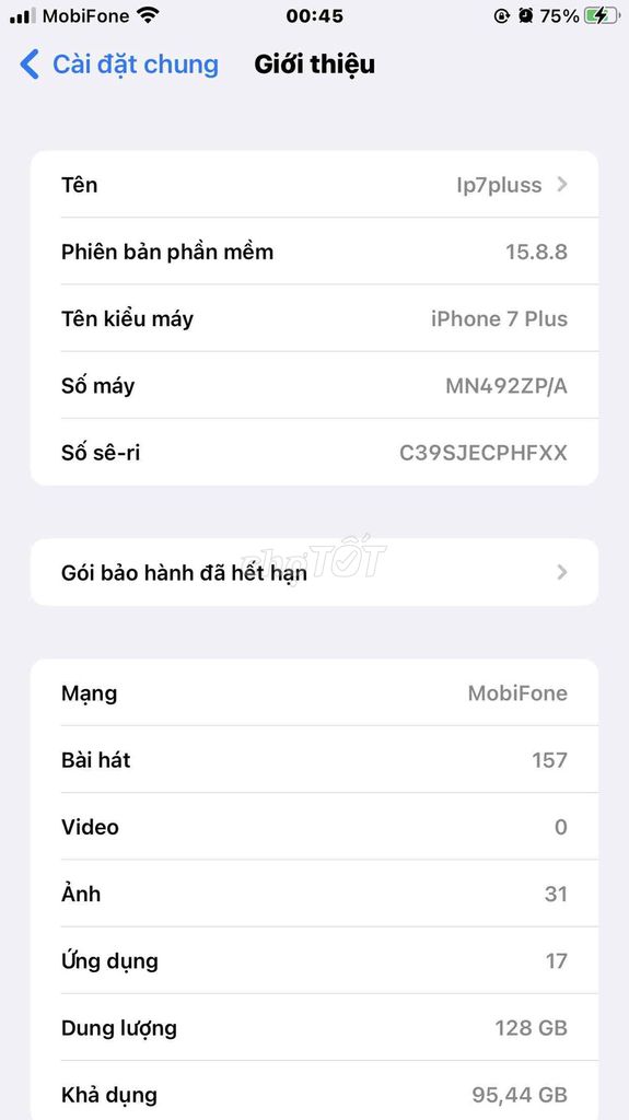 Apple iPhone 7 Plus 128GB Đã sử dụng. Mua bán Điện thoại tại Quận Ninh Kiều Cần Thơ được đăng bởi Cao Loc hình 1