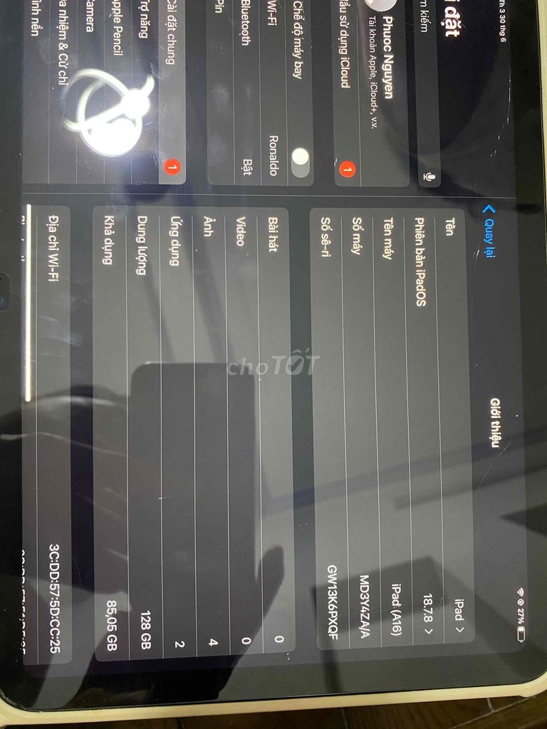 Apple iPad (A16) 128GB 18.7.8. Mua bán Máy tính bảng tại Quận Sơn Trà Đà Nẵng được đăng bởi nguyễn văn phước hình 1