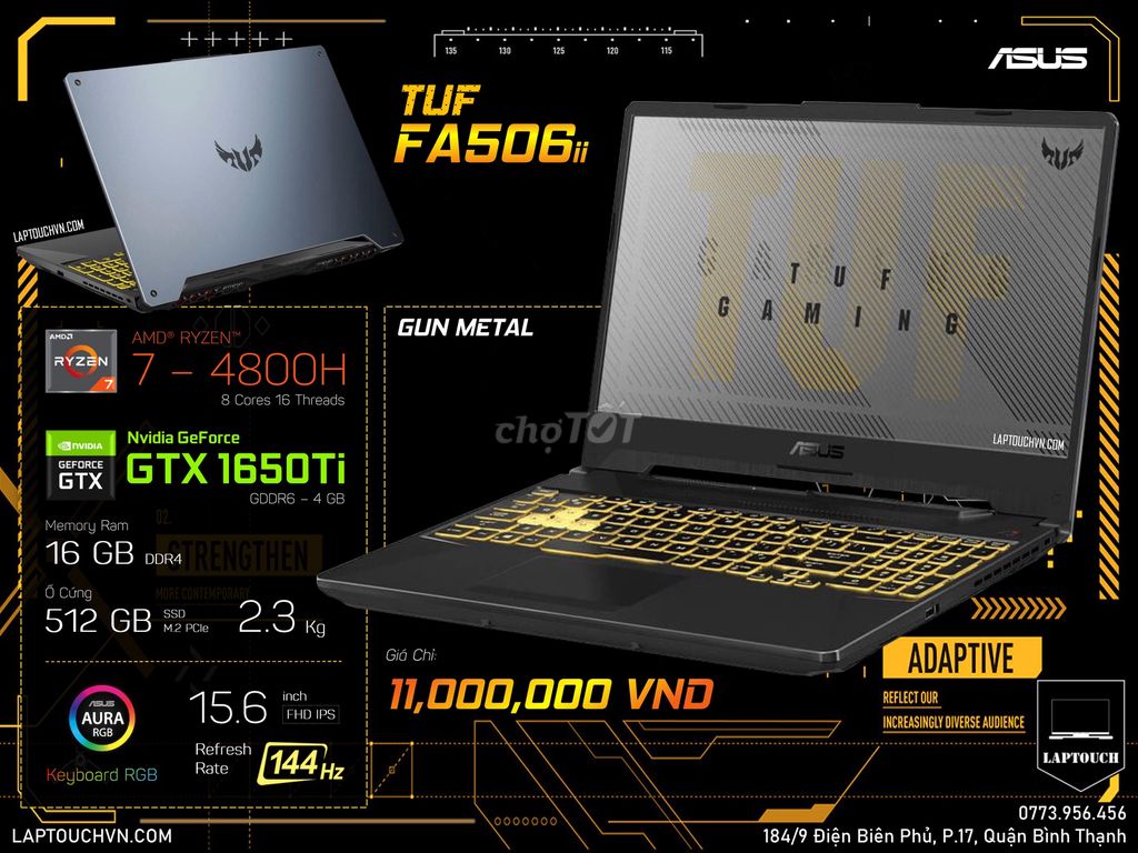 Asus TUF A15 FA506ii [ GTX 1650Ti ]. Mua bán Laptop tại Quận Bình Thạnh Tp Hồ Chí Minh được đăng bởi Cửa Hàng Máy Tính Laptouch VN hình 1