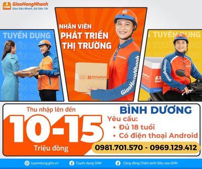 Bình Chuẩn Thuận An Tuyển Shipper Lương 10-15TR