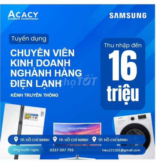 Làm việc cùng Samsung –Tuyển dụng Tư vấn bán hàng!