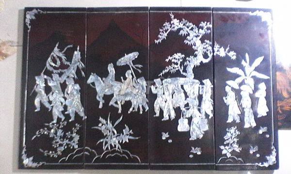 Bộ tranh tứ quý sơn mài cẩn xà cừ vinh quy bái tổ. Mua bán Đồ sưu tầm, đồ cổ tại Huyện Nhà Bè Tp Hồ Chí Minh được đăng bởi Cu Tèo hình 1