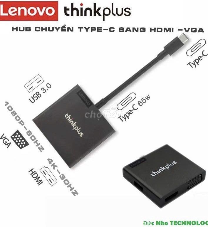 💛Hub Lenovo Thinkplus 4-in-1: Cắm & Chạy Mọi Nơi!. Mua bán Phụ kiện (Màn hình, Chuột...) tại Quận Thanh Khê Đà Nẵng được đăng bởi Laptop 2nd bao bền giá rẻ  hình 1