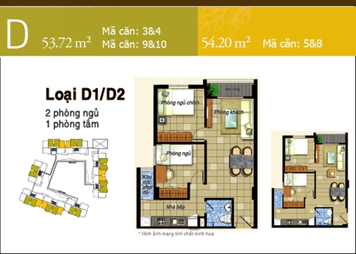 Cho thuê căn hộ chung cư Mường Thanh Sơn Trà 2pn tầng cao giá 5tr5