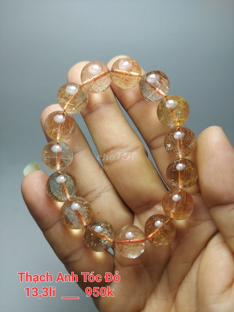 Vòng tay Thạch anh tóc đỏ 13.3li. Mua bán Đồ sưu tầm, đồ cổ tại Huyện Vĩnh Cửu Đồng Nai được đăng bởi Đam mê hình 1