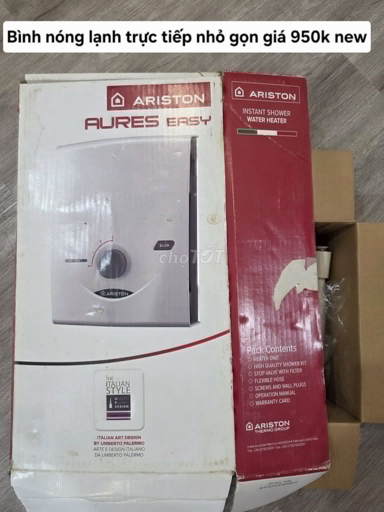Bình nóng lạnh Ariston Aures Easy Trắng. Mua bán Thiết bị vệ sinh, nhà tắm tại Quận Hoàng Mai Hà Nội được đăng bởi Lê Châm hình 1