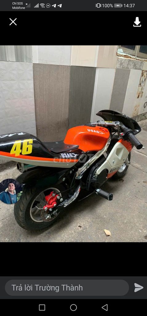 Xe mô tô mini Cam Đen Trắng. Mua bán Xe máy tại Quận 8 Tp Hồ Chí Minh được đăng bởi Sang Minh hình 1