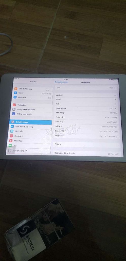 Apple iPad mini 2 16GB Bạc Đã sử dụng. Mua bán Máy tính bảng tại Quận 12 Tp Hồ Chí Minh được đăng bởi Thiên Long hình 1