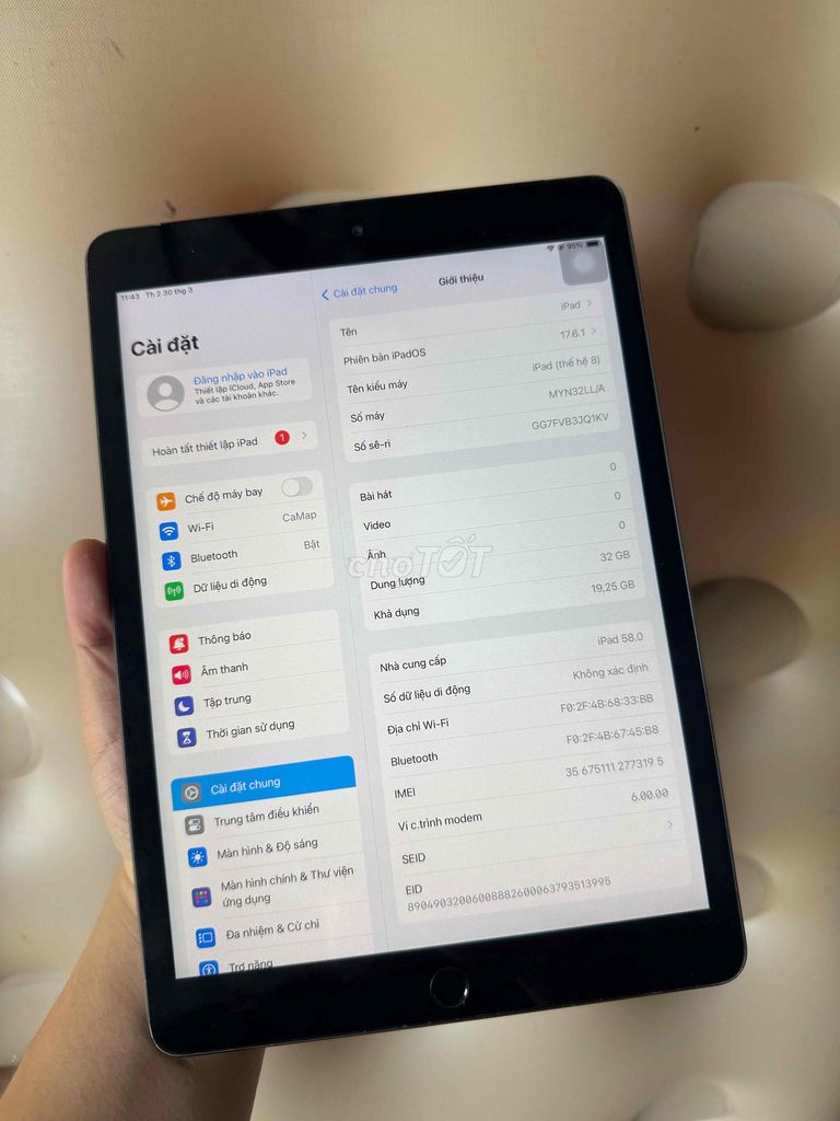 Apple iPad Gen 8 4G 32GB Xám. Mua bán Máy tính bảng tại Quận Liên Chiểu Đà Nẵng được đăng bởi hai hình 1