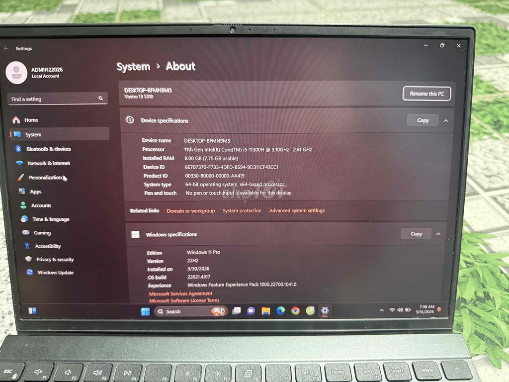 Dell vostro 13 5310. Mua bán Laptop tại Thành phố Bắc Ninh Bắc Ninh được đăng bởi Thế Ngô hình 1