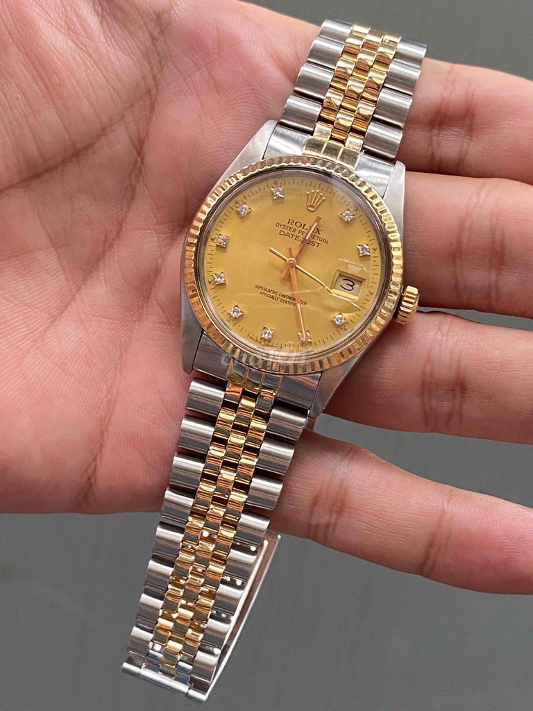 Rolex Date-Just 16013 Demi 18K Cọc Kim 36mm