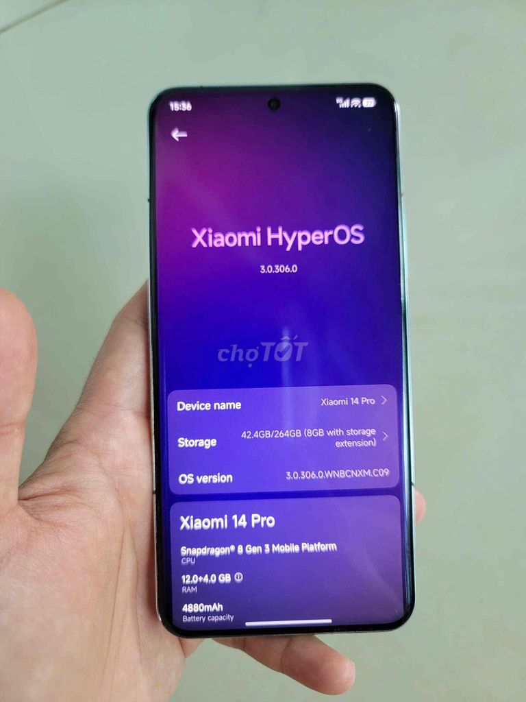 Xiaomi 14 Pro 12GB/256GB HyperOS. Mua bán Điện thoại tại Quận Tân Bình Tp Hồ Chí Minh được đăng bởi Minh Huy hình 1