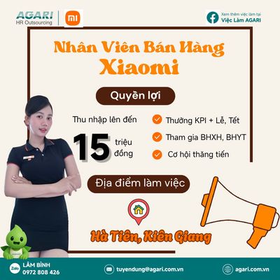 [HÀ TIÊN-KIÊN GIANG] TUYỂN NVBH XIAOMI