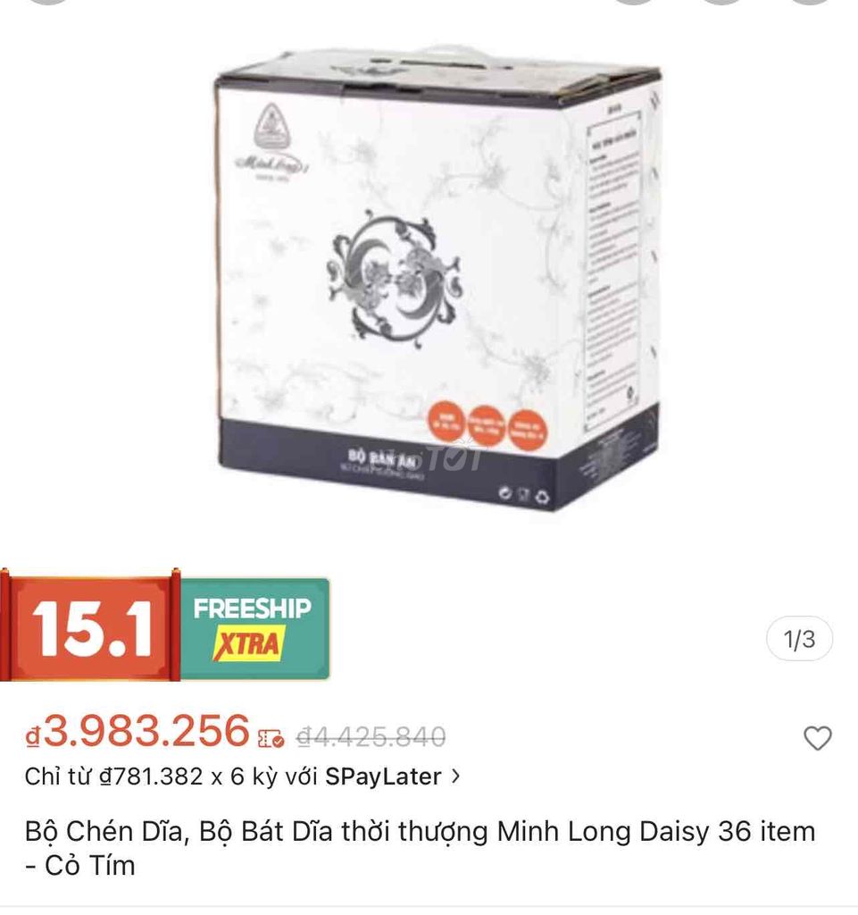 Bộ sản phẩm cao cấp Minh Long 1 36 món