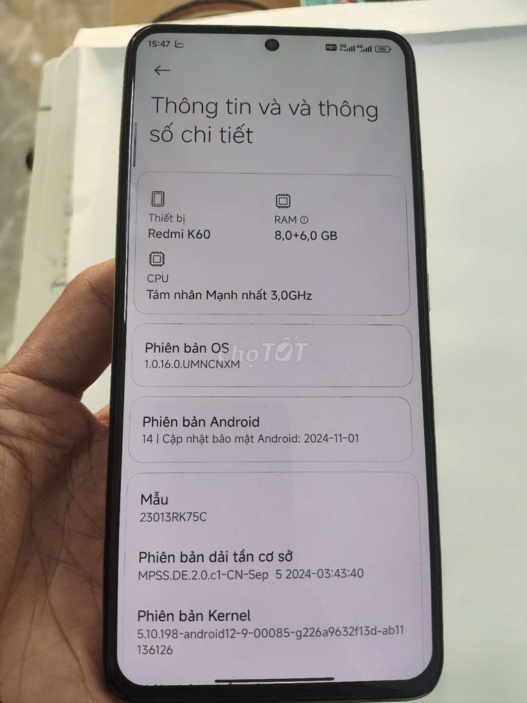 Xiaomi Redmi K60 Snap 8plus 128GB Trắng. Mua bán Điện thoại tại Thành phố Pleiku Gia Lai được đăng bởi lê hoang nam hình 1