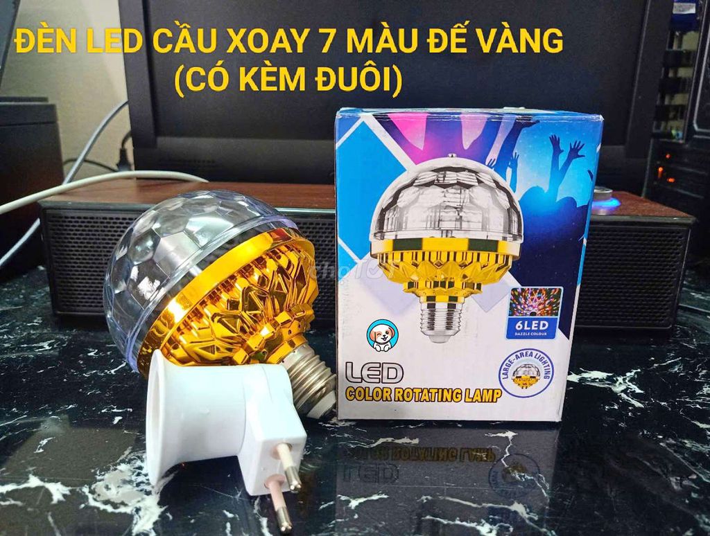 ĐÈN LED XOAY 7 MÀU LUNG LINH