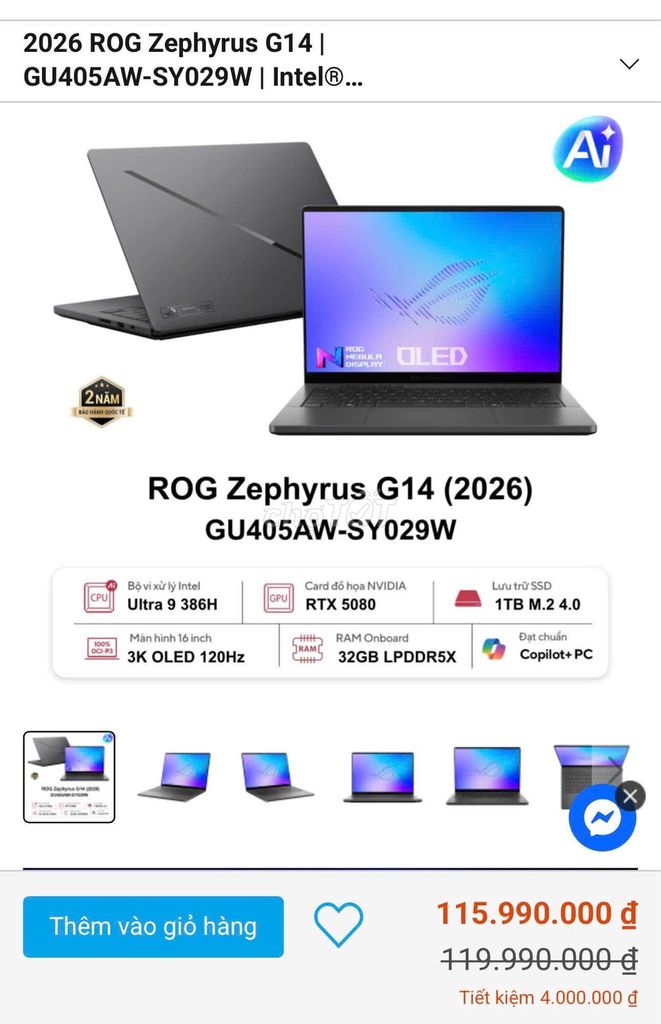 ASUS ROG Zephyrus G14 Ultra 9 RTX 5080 14 inch. Mua bán Laptop tại Quận 10 Tp Hồ Chí Minh được đăng bởi Hội Đồ Điện Tử hình 1