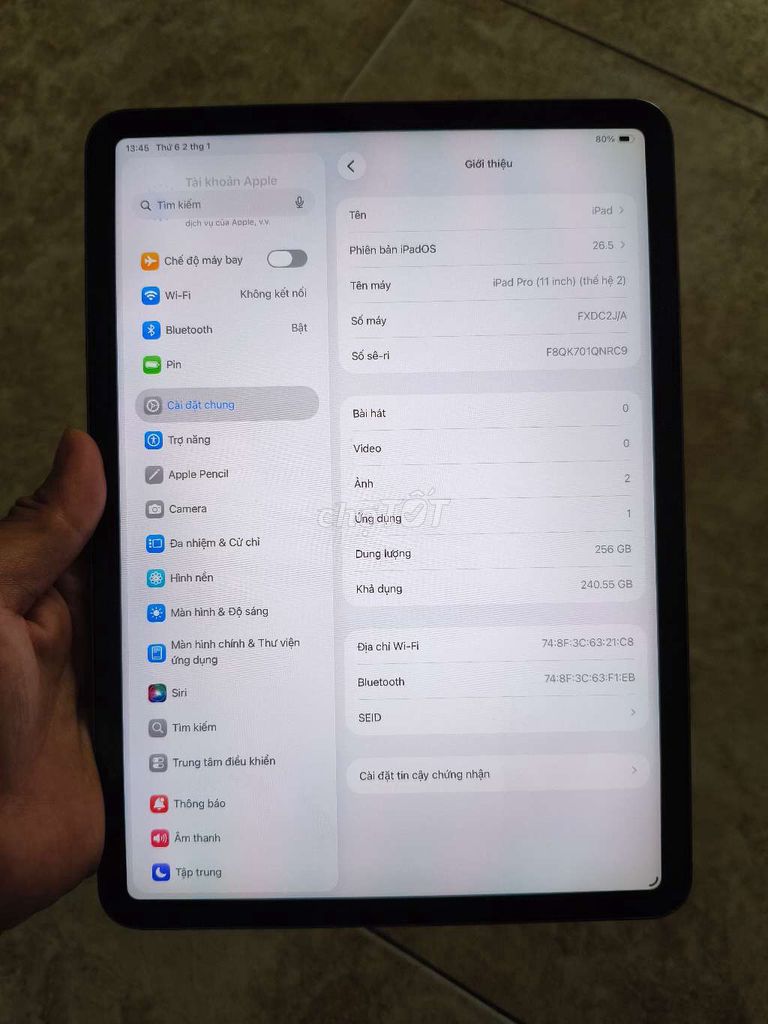 Apple iPad Pro 2020 256GB Xám. Mua bán Máy tính bảng tại Quận Bắc Từ Liêm Hà Nội được đăng bởi lan hình 1
