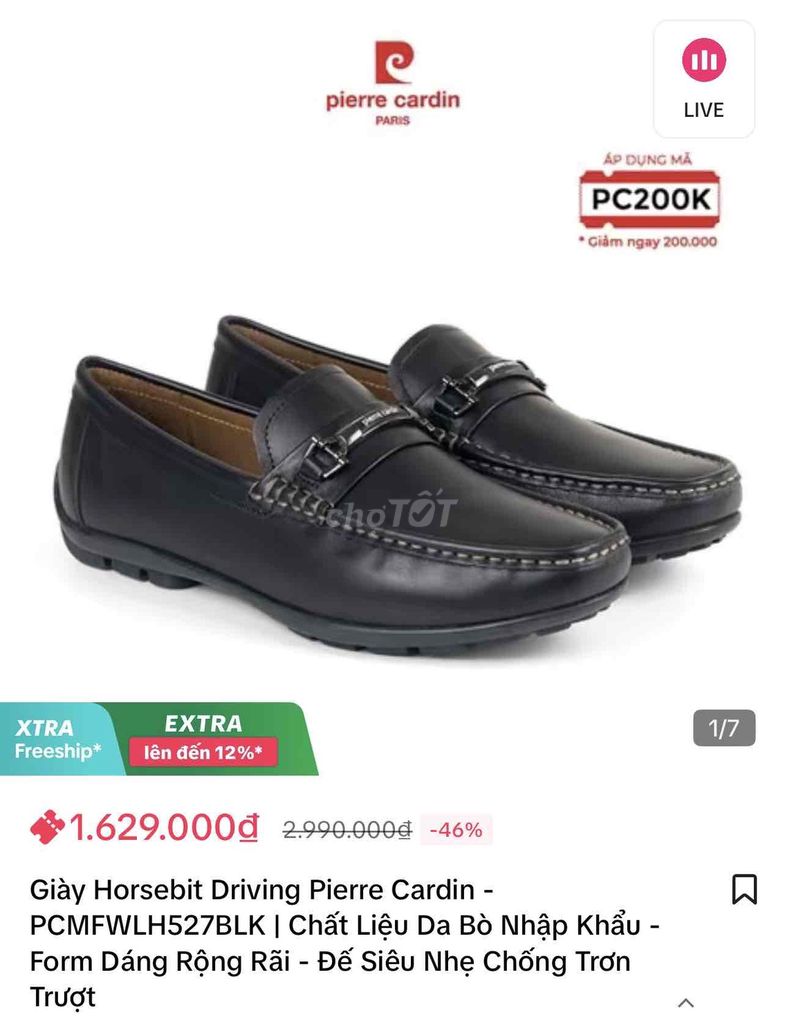 Giày lười nam Pierre Cardin Da bò. Mua bán Giày dép tại Thành phố Long Khánh Đồng Nai được đăng bởi Thanh Phat hình 1