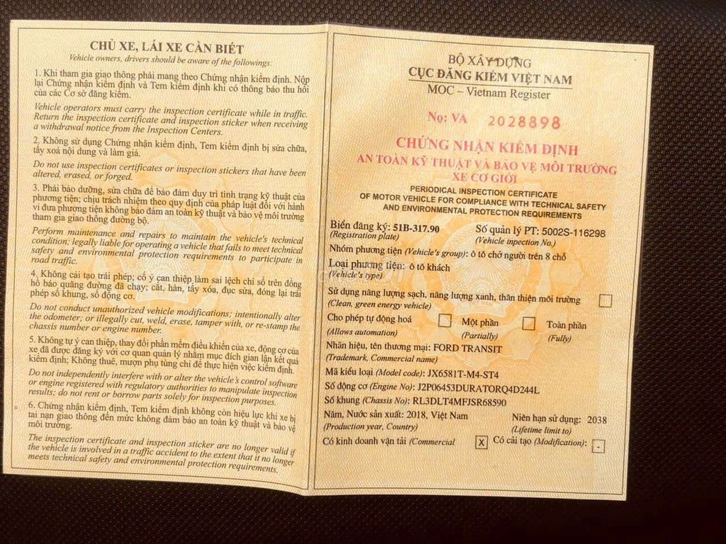 Ford Transit Luxury 2018 16 chỗ 131.000 km. Mua bán Ô tô tại Quận Bình Thạnh Tp Hồ Chí Minh được đăng bởi Thanh Nguyễn hình 5