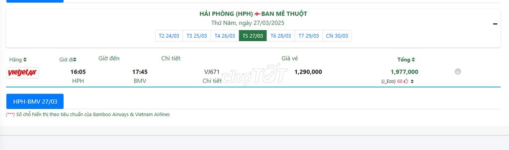 HẢI PHÒNG  BAN MÊ THUỘT Thứ Năm, ngày 27/03/2025