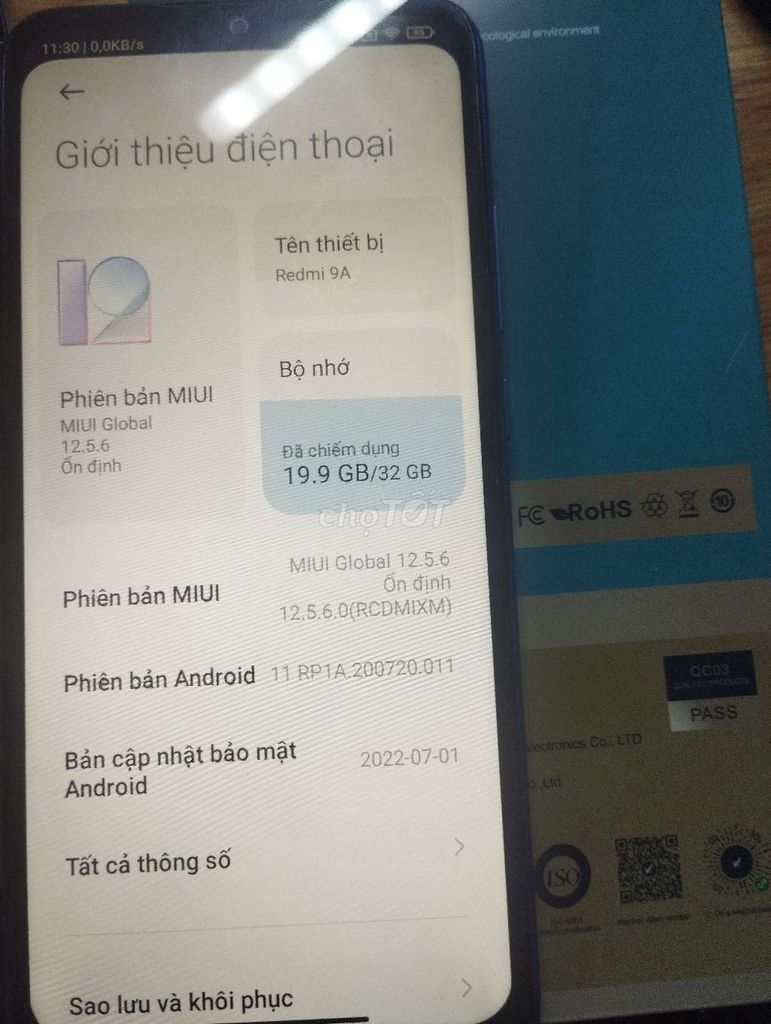 Xiaomi Redmi 9A 32GB Xanh. Mua bán Điện thoại tại Quận Bình Thạnh Tp Hồ Chí Minh được đăng bởi AN hình 1