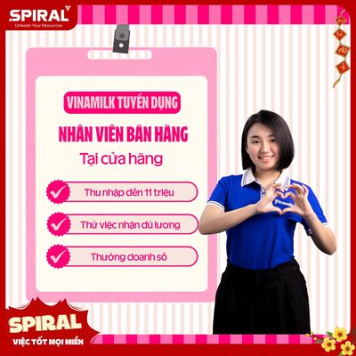[CÀ MAU] - NHÂN VIÊN BÁN HÀNG CỬA HÀNG VINAMILK