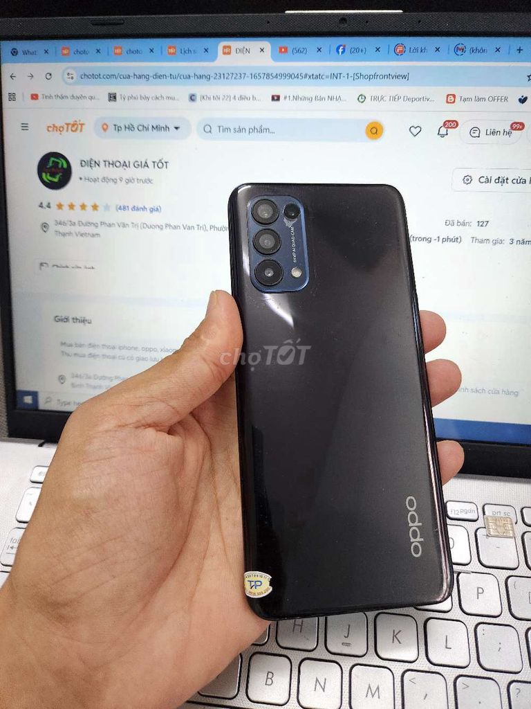 OPPO RENO 5 8GB.128GB SNAP 720G QTE KO VÂN TAY. Mua bán Điện thoại tại Quận Bình Thạnh Tp Hồ Chí Minh được đăng bởi Dân Mobile hình 1