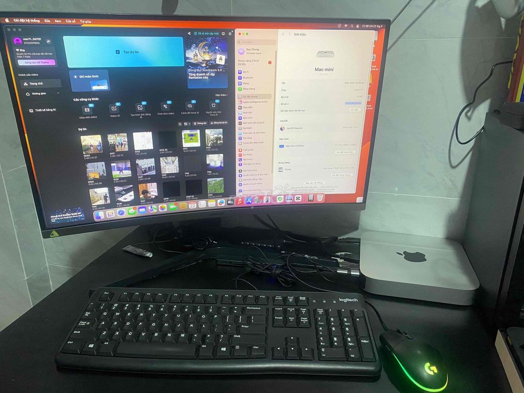 Macmini M1 16/256GB + màn hình cong samsung 27inch. Mua bán Máy tính để bàn tại Quận Ngũ Hành Sơn Đà Nẵng được đăng bởi Duy Chung hình 1
