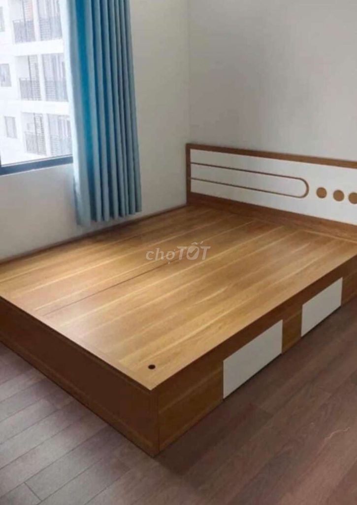 GIƯỜNG GỖ CÔNG NGHIỆP MDF 1M8*2M CÓ HỘP KÉO