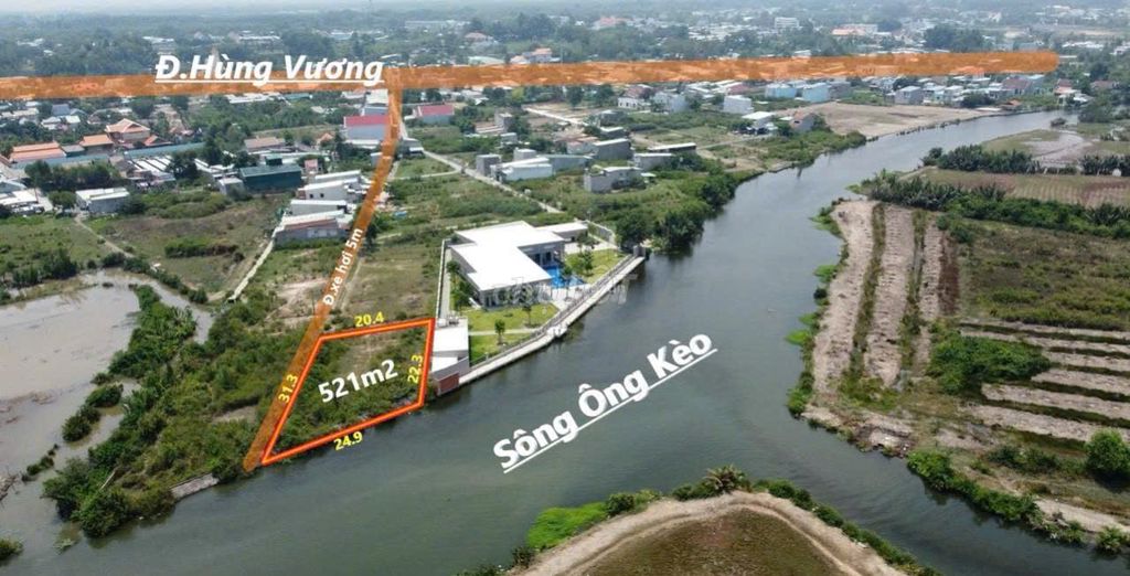 Hơn 500m2 mặt  sông lớn nằm trong khu dân cư thích hợp ac làm nhà vườn