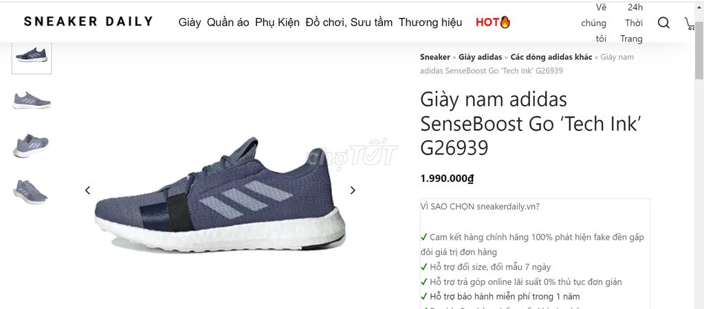 Giày nam Adidas Boost Go size 42