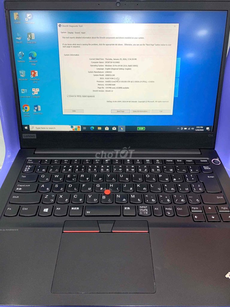 Lenovo THINKPAD E14 CORE I3 10110U 8GB 128GBGB 14. Mua bán Laptop tại Thành phố Phan Thiết Bình Thuận được đăng bởi Minh Thư hình 1