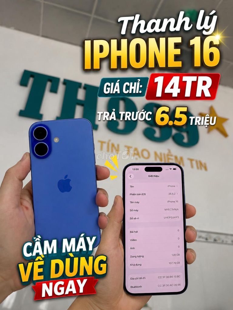 Apple iPhone 16 128GB Xanh Mới. Mua bán Điện thoại tại Quận 12 Tp Hồ Chí Minh được đăng bởi BẢO VỆ AN NINH THÀNH ĐÔ hình 1