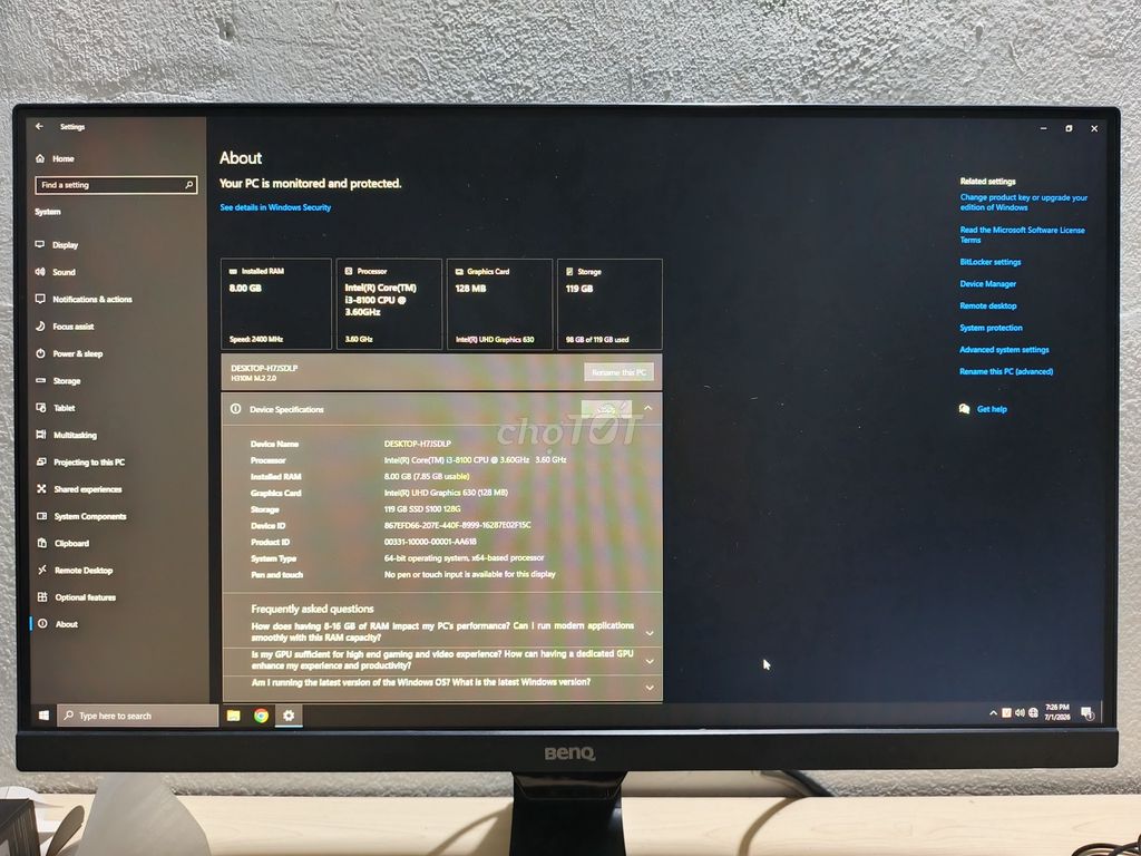 Bộ máy tính PC 5 triệu máy ít dùng. Mua bán Máy tính để bàn tại Thành phố Vũng Tàu Bà Rịa - Vũng Tàu được đăng bởi Minh Hiếu hình 1