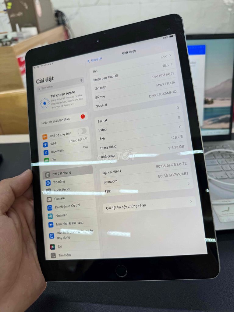ipad gen 7 128G. Mua bán Máy tính bảng tại Quận Liên Chiểu Đà Nẵng được đăng bởi GT shop hình 1